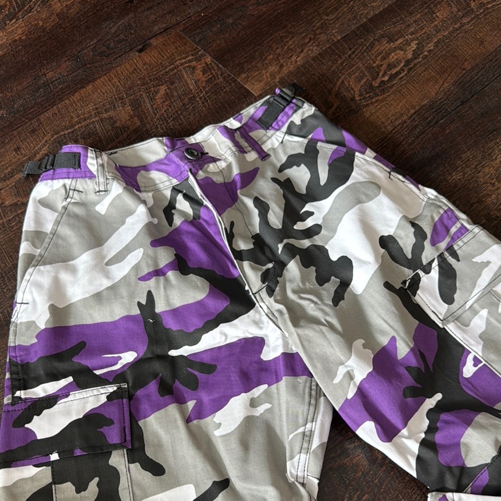 Purple and Gray Camouflage Cargo Pants